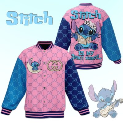 Stitch Gucci Pattern Baseball Jacket For Fan CFB1585