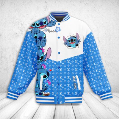 Stitch LV Pattern Baseball Jacket For Fan CFB1587 1