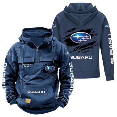Subaru Vintage Quarter Zip Hoodie Retro Hoodie LQZ1028 2 Subaru Vintage Quarter Zip Hoodie Retro Hoodie LQZ1028 2