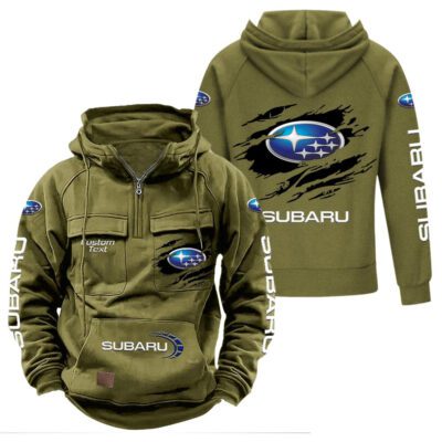 Subaru Vintage Quarter Zip Hoodie Retro Hoodie LQZ1028 3 Subaru Vintage Quarter Zip Hoodie Retro Hoodie LQZ1028 3