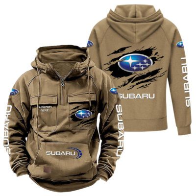 Subaru Vintage Quarter Zip Hoodie Retro Hoodie LQZ1028 4 Subaru Vintage Quarter Zip Hoodie Retro Hoodie LQZ1028 4