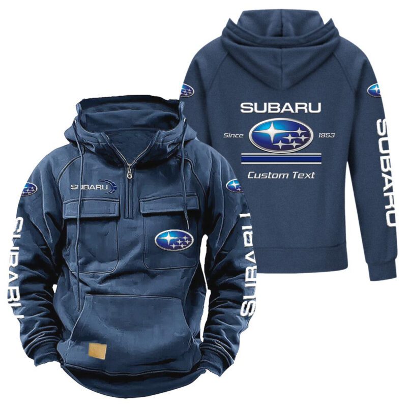 Subaru Vintage Quarter Zip Hoodie Retro Hoodie LQZ1166 2