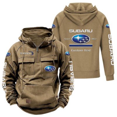 Subaru Vintage Quarter Zip Hoodie Retro Hoodie LQZ1166 4