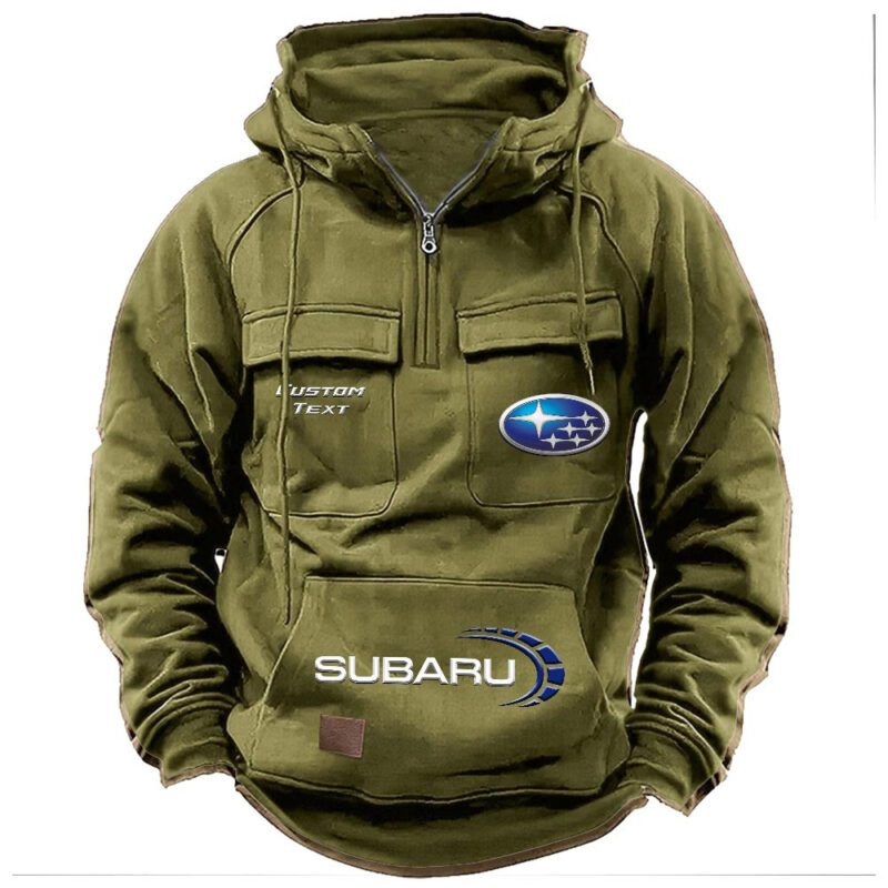 Subaru Vintage Quarter Zip Hoodie Retro Hoodie LQZ1492 3