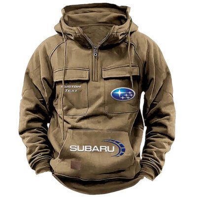Subaru Vintage Quarter Zip Hoodie Retro Hoodie LQZ1492 4 Subaru Vintage Quarter Zip Hoodie Retro Hoodie LQZ1492 4