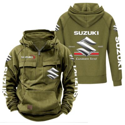 Suzuki Vintage Quarter Zip Hoodie Retro Hoodie LQZ1106 3