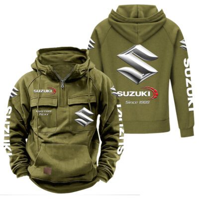 Suzuki Vintage Quarter Zip Hoodie Retro Hoodie LQZ1392 3