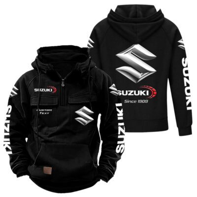 Suzuki Vintage Quarter Zip Hoodie Retro Hoodie LQZ1392