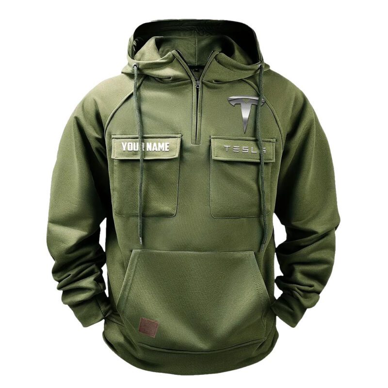 Tesla Vintage Quarter Zip Hoodie Retro Hoodie LQZ1555 2