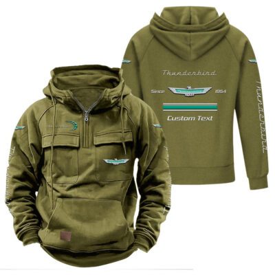 Thunderbird Vintage Quarter Zip Hoodie Retro Hoodie LQZ1162 3 Thunderbird Vintage Quarter Zip Hoodie Retro Hoodie LQZ1162 3