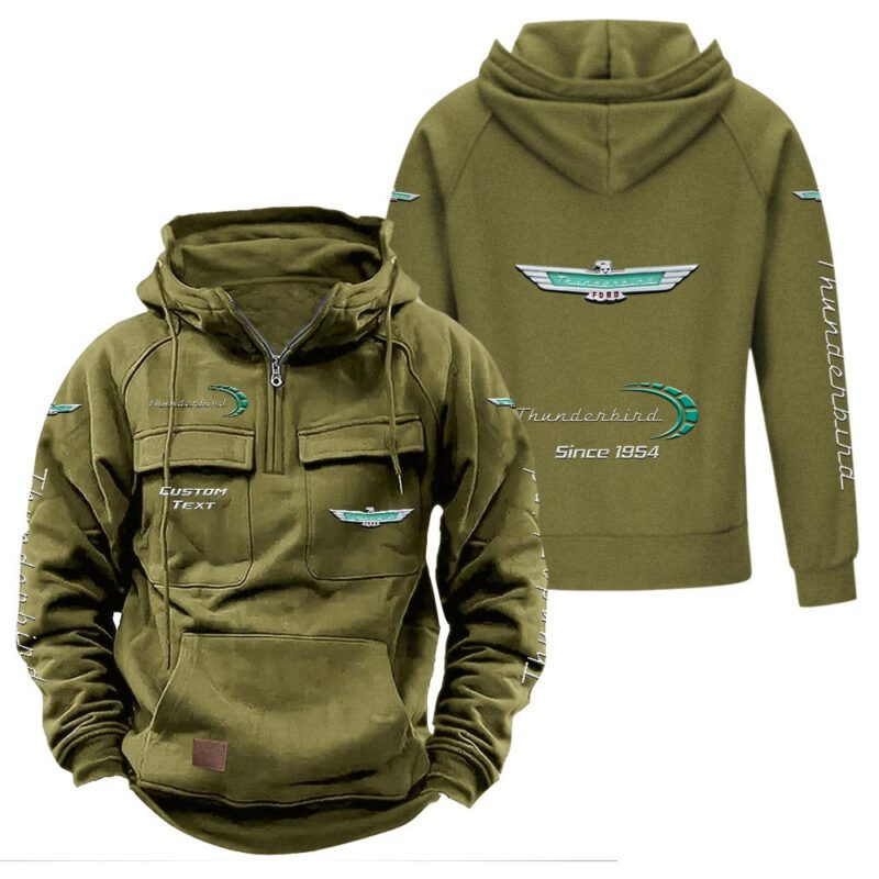 Thunderbird Vintage Quarter Zip Hoodie Retro Hoodie LQZ1379 3
