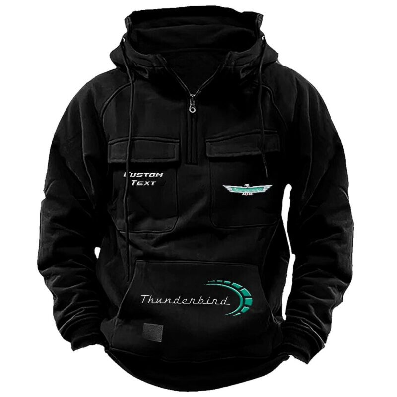 Thunderbird Vintage Quarter Zip Hoodie Retro Hoodie LQZ1483 1