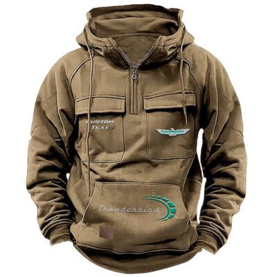 Thunderbird Vintage Quarter Zip Hoodie Retro Hoodie LQZ1483 4 Thunderbird Vintage Quarter Zip Hoodie Retro Hoodie LQZ1483 4