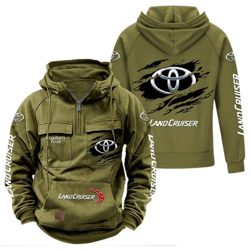Toyota Land Cruiser Vintage Quarter Zip Hoodie Retro Hoodie LQZ1047 3