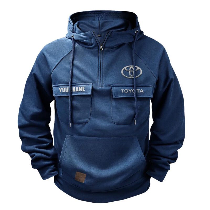 Toyota Vintage Quarter Zip Hoodie Retro Hoodie LQZ1270 1