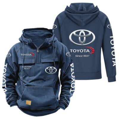 Toyota Vintage Quarter Zip Hoodie Retro Hoodie LQZ1394 2