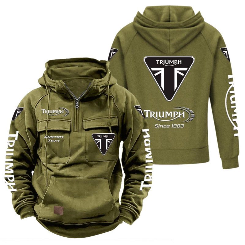 Triumph Vintage Quarter Zip Hoodie Retro Hoodie LQZ1318 3