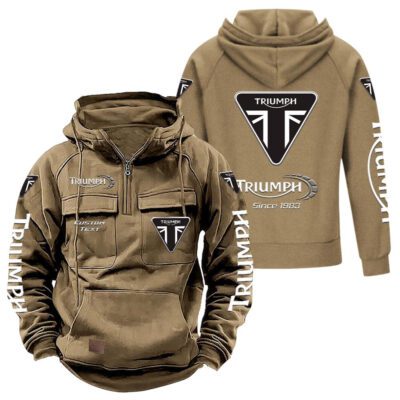 Triumph Vintage Quarter Zip Hoodie Retro Hoodie LQZ1318 4
