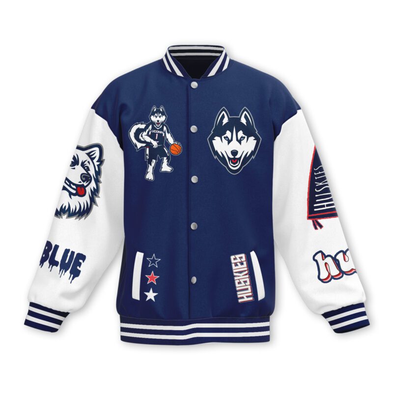 Uconn Huskies NCAA Baseball Jacket For Fan CFB1462 1