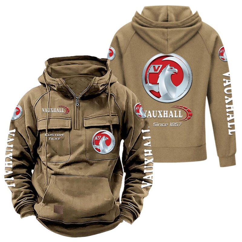 Vauxhall Vintage Quarter Zip Hoodie Retro Hoodie LQZ1361 4