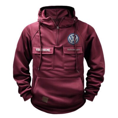 Volkswagen Vintage Quarter Zip Hoodie Retro Hoodie LQZ1528 4 Volkswagen Vintage Quarter Zip Hoodie Retro Hoodie LQZ1528 4