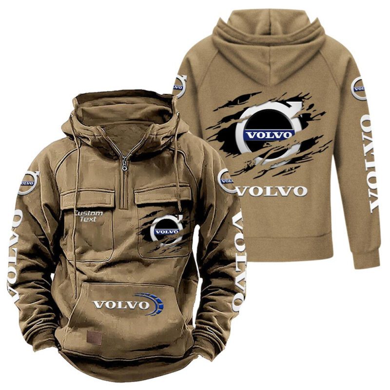 Volvo Vintage Quarter Zip Hoodie Retro Hoodie LQZ1026 4
