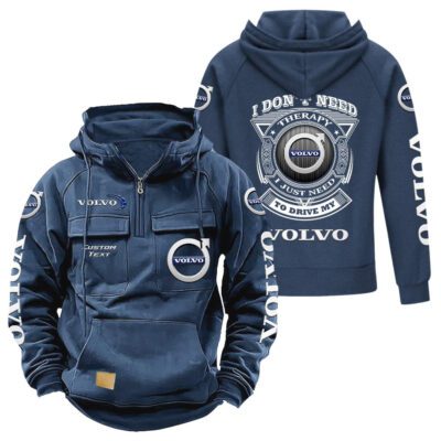 Volvo Vintage Quarter Zip Hoodie Retro Hoodie LQZ1225 2