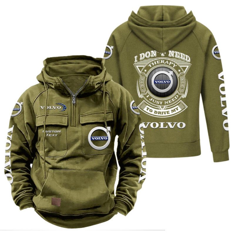 Volvo Vintage Quarter Zip Hoodie Retro Hoodie LQZ1225 3