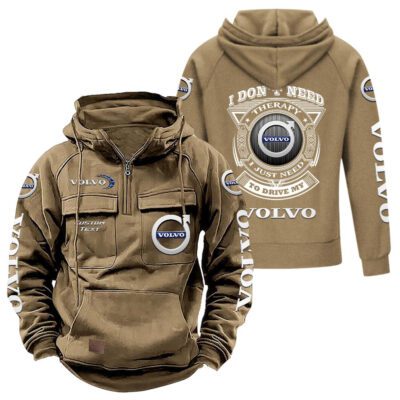 Volvo Vintage Quarter Zip Hoodie Retro Hoodie LQZ1225 4
