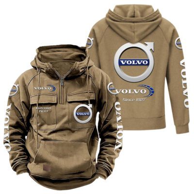 Volvo Vintage Quarter Zip Hoodie Retro Hoodie LQZ1354 4