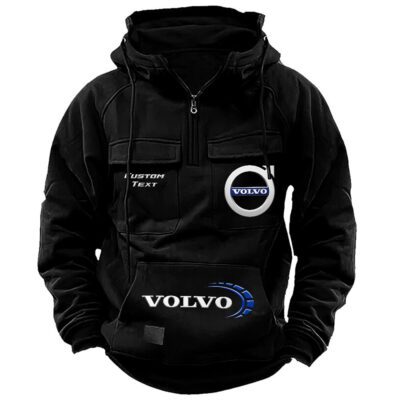 Volvo Vintage Quarter Zip Hoodie Retro Hoodie LQZ1439 1 Volvo Vintage Quarter Zip Hoodie Retro Hoodie LQZ1439 1