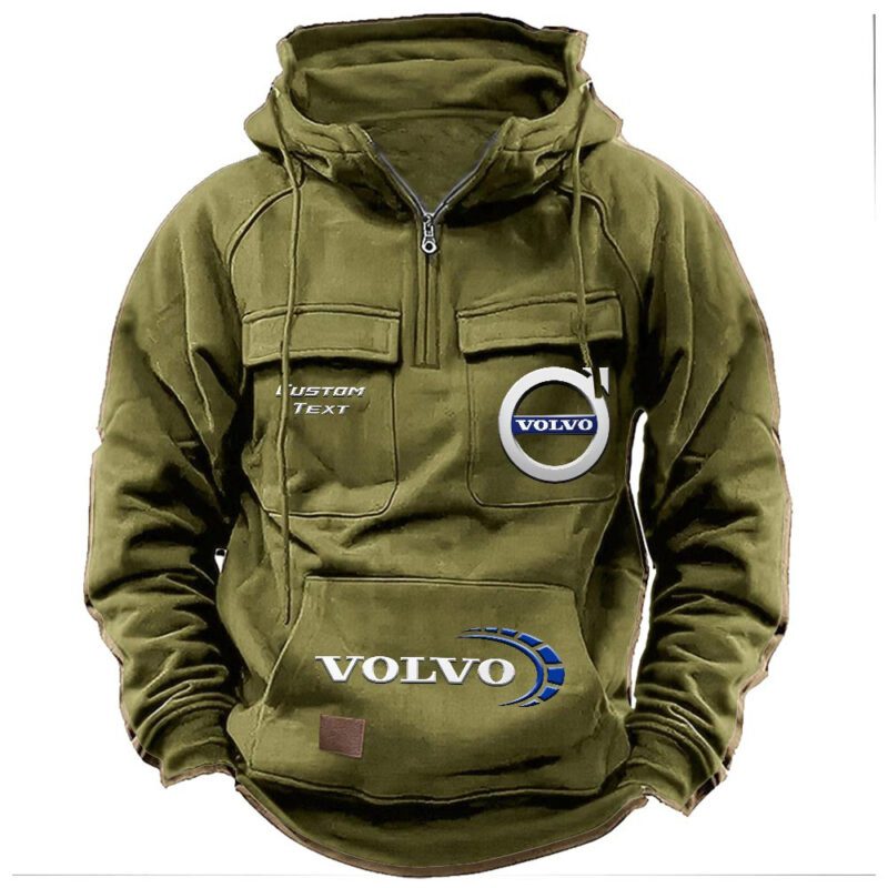 Volvo Vintage Quarter Zip Hoodie Retro Hoodie LQZ1439 3