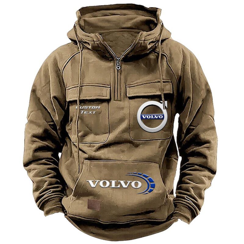 Volvo Vintage Quarter Zip Hoodie Retro Hoodie LQZ1439 4