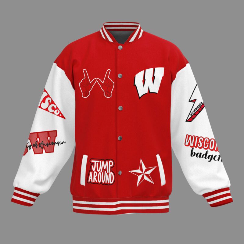 Wisconsin Badgers NCAA Baseball Jacket For Fan CFB1436 1
