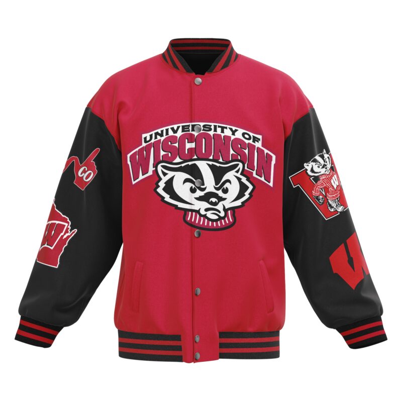 Wisconsin Badgers NCAA Baseball Jacket For Fan CFB1437 1