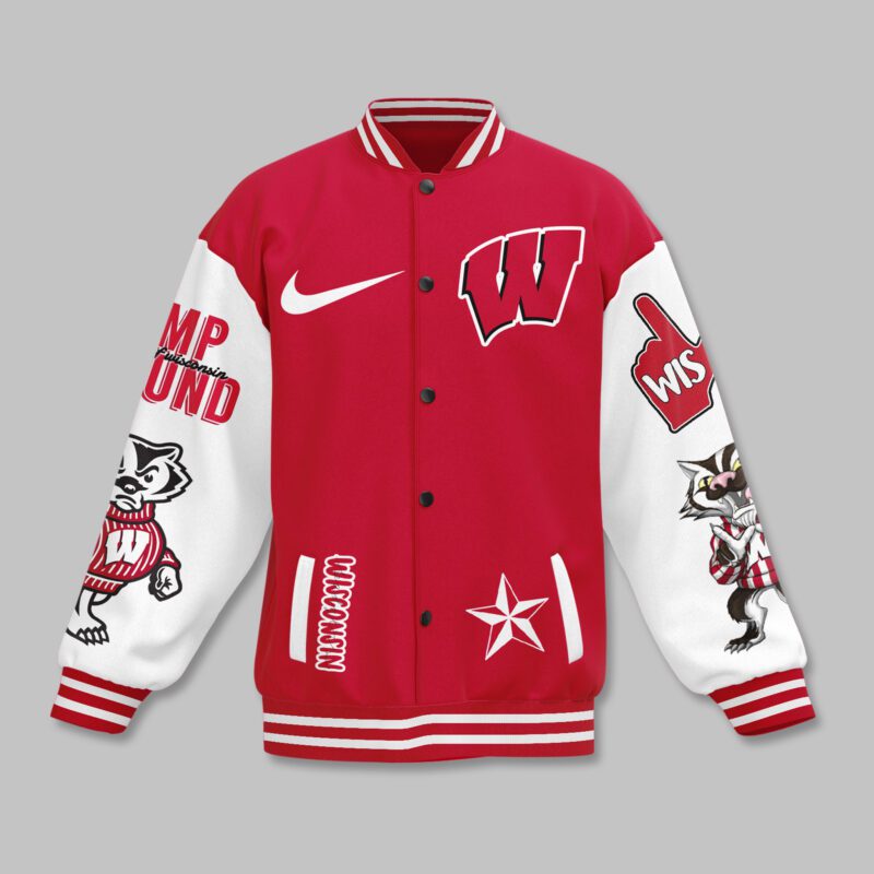 Wisconsin Badgers NCAA Baseball Jacket For Fan CFB1442 1