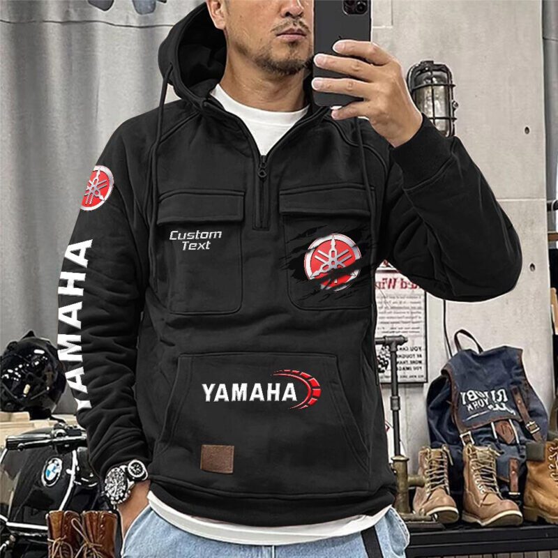 Yamaha Vintage Quarter Zip Hoodie Retro Hoodie LQZ1042 1