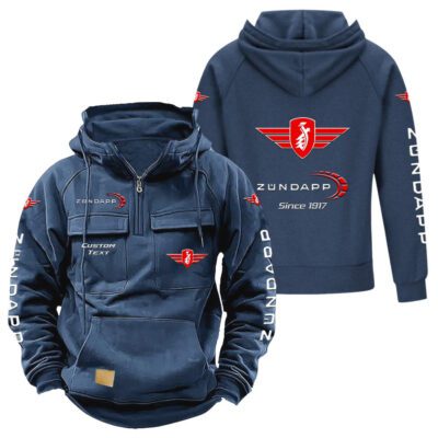 Zundapp Vintage Quarter Zip Hoodie Retro Hoodie LQZ1326 2 Zundapp Vintage Quarter Zip Hoodie Retro Hoodie LQZ1326 2