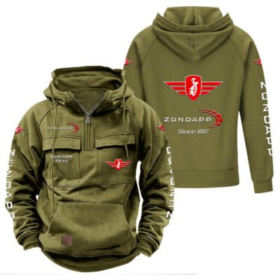 Zundapp Vintage Quarter Zip Hoodie Retro Hoodie LQZ1326 3 Zundapp Vintage Quarter Zip Hoodie Retro Hoodie LQZ1326 3