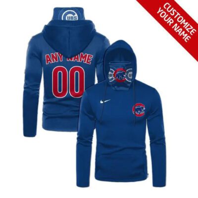 Chicago Cubs #00 3D Personalized Blue Jersey Style Custom Number Name For Cubs Fans Gaiter Hoodie GH1010