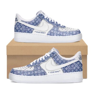 Louis Vuitton Jeans Background Air Force 1 Sneakers Limited LV AF1 Shoes OAF1061