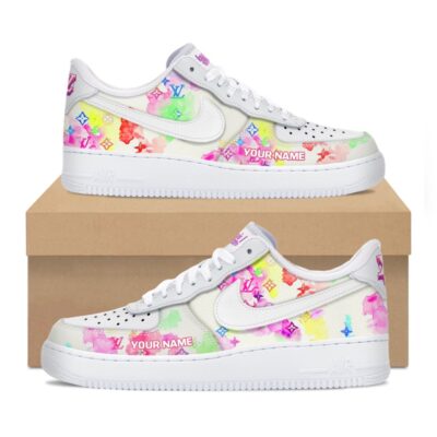 Personalized LV Luxury Air Force 1 Sneakers Limited Louis Vuitton AF1 Shoes OAF1017