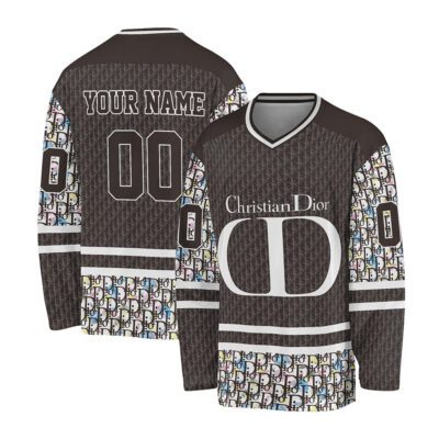 Dior Color Pattern Personalized V-Neck Hockey Jersey OHS1002