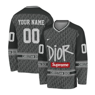 Dior Pattern Supreme Personalized V-Neck Hockey Jersey OHS1005