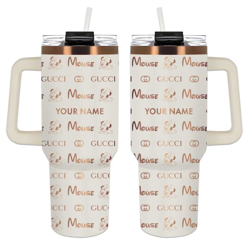 Gucci Baby Minnie Mouse Pattern Luxury Stanley Tumbler 40oz Engraved Tumbler OTL1007