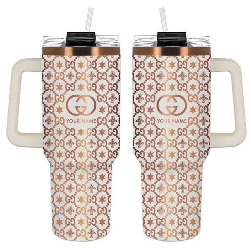 Gucci Bee Pattern Luxury Luxury Stanley Tumbler 40oz Engraved Tumbler OTL1002