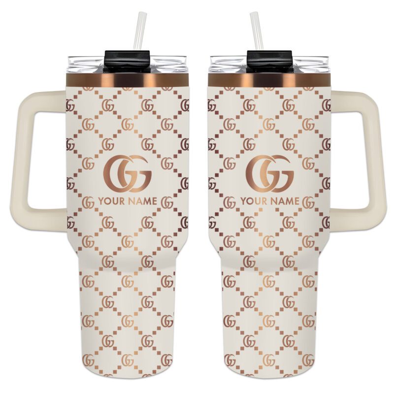 Gucci GG Pattern Luxury Luxury Stanley Tumbler 40oz Engraved Tumbler OTL1001