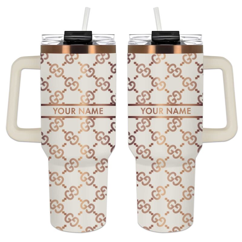 Gucci GG Pattern Luxury Stanley Tumbler 40oz Engraved Tumbler OTL1014