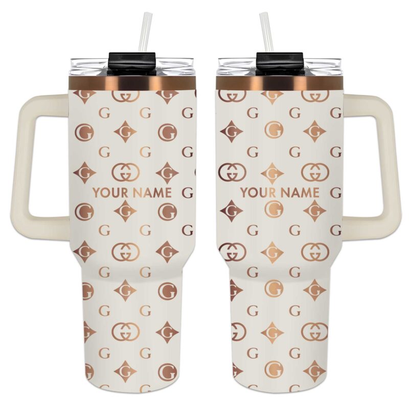 Gucci Luxury G Pattern Luxury Stanley Tumbler 40oz Engraved Tumbler OTL1011