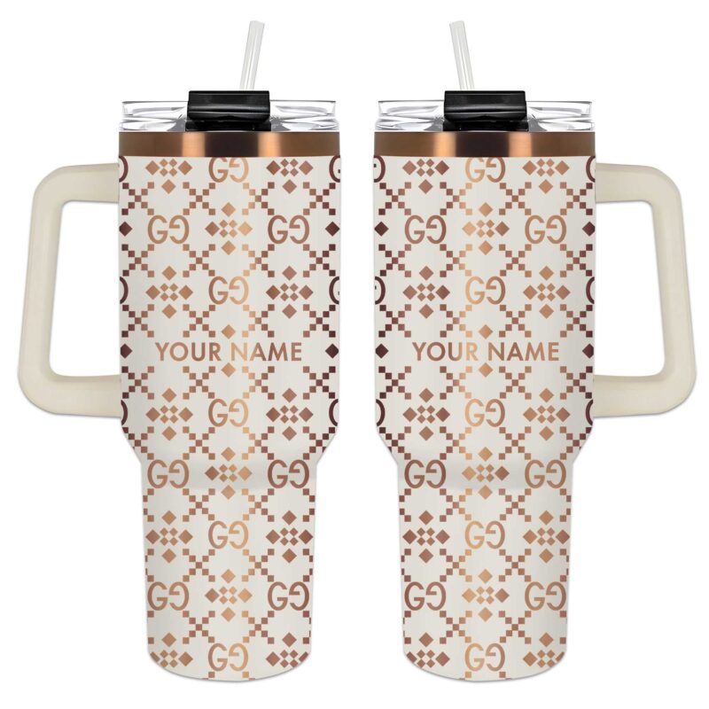 Gucci Luxury Pattern Luxury Stanley Tumbler 40oz Engraved Tumbler OTL1010